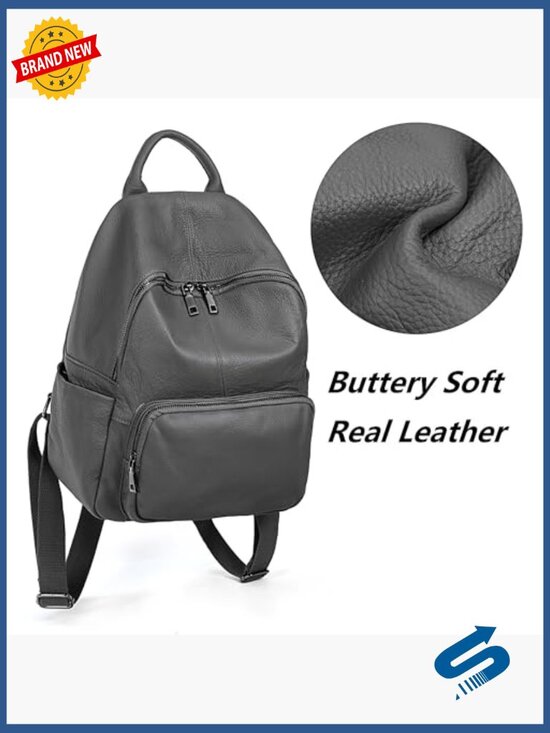 Real Leather Backpack Purse Convertible Shoulder Bag Daypack
